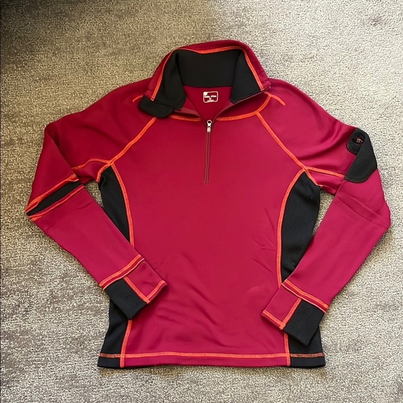Title Nine 1/4 Zip Athletic Pullover Magenta Pink Long Sleeve Top Size S - Picture 1 of 10